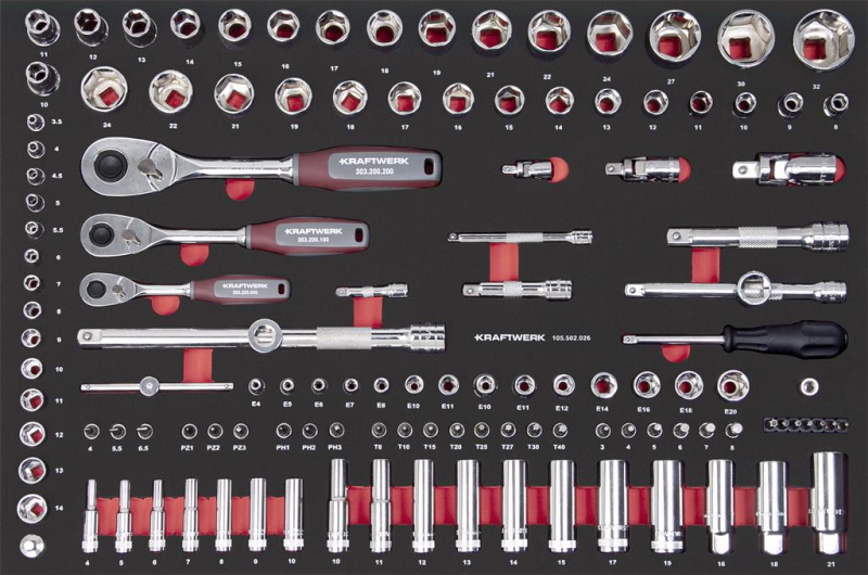 Kraftwerk Steckschlüssel Schaumeinlage PRO Line 125-tlg.